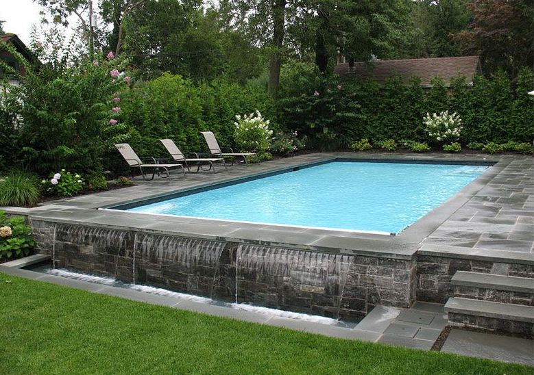 semi inground saltwater pool